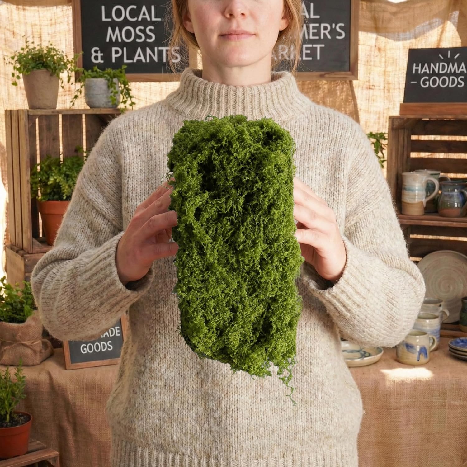 Artificial Moss Table Runner D - Sphagnum Moss Dry ulasan dan harga