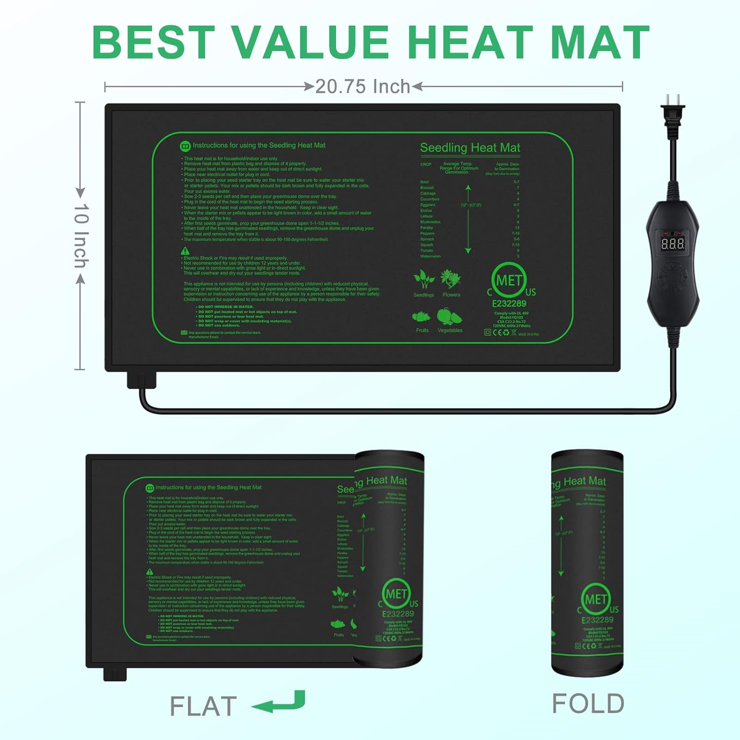 Seedling Heat Mat With Digital - Heat Mat Seedling ulasan dan harga