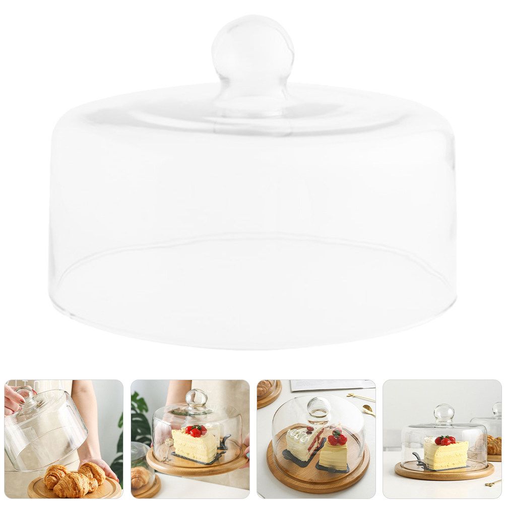 18Cm Clear Glass Cake Dome Cov - Plastic Dome Clear ulasan dan harga